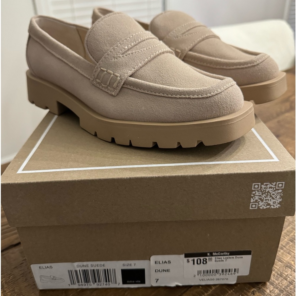 Dolce Vita Beige/Tan Chunky Suede Loafers